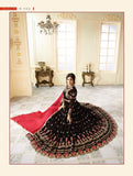 ZGS9012 BLACK GLOSSY SIMAR HEAVY EMBROIDERED AYESHA TAKAI ANARKALI STYLE GOWN - Asian Party Wear