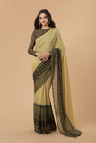 ZACS-723 LEMON COLOUR PRINTED GEORGETTE CASUAL SAREE - Asian Party Wear