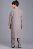 Grey Boys Kurta Shalwar Pakistani Kids Eid Suit - Asian Party Wear