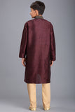 MAROON EID KURTA PAJAMA SUIT FOR BOYS - Asian Party Wear