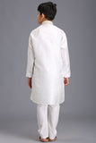 Off White Indian Designer Boys Kurta Pajama Wedding Suit - Asian Party Wear