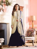 LT-97006 WHITE AND BLUE NITYA DESIGNER JACKET STYLE LENGHA - Asian Party Wear