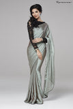 ZACS-707 GREY AND BLACK READY MADE PARTY WEAR SAREE - Asian Party Wear