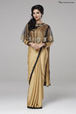 ZACS-728 BEIGE INDIAN WEDDING WEAR READY MADE CAPE STYLE SAREE - Asian Party Wear