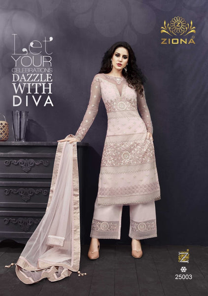 25003 PINK HEAVY EMBROIDERED INDIAN WEDDING SALWAR SUIT - Asian Party Wear