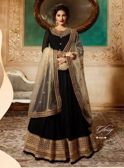 Black Indian Long Party Wear Gown Black Indian Long Party Wear Gown