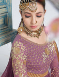 PURPLE INDIAN WEDDING PALAZZO STYLE SUIT - Asian Party Wear