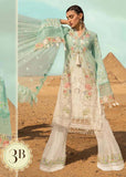 BISCAY GREEN & WHITE PAKISTANI SUMMER LAWN SUIT - Asian Party Wear