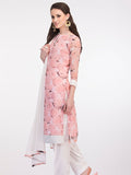 SOFT PASTEL FLORAL PRINT READY MADE DRESS SUIT - Asian Party Wear