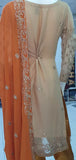 NUDE & ORANGE PEEL DESIGNER READYMADE CHIFFON SALWAR SUIT - Asian Party Wear