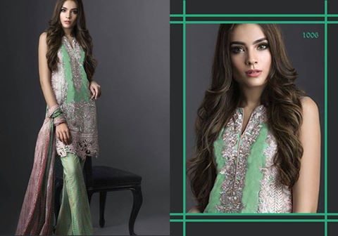 Green Georgette Pakistani Suit Party Dress - Asian Party Wear