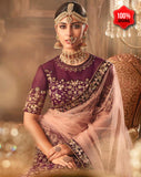 PURPLE HEAVY EMBROIDERED PUNJABI WEDDING LEHENGA - Asian Party Wear