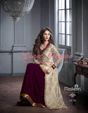 M2602 MAROON AND SLIVER MAISHA DESIGNER JACKET STYLE SUIT - Asian Party Wear