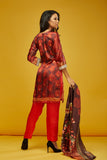 Red Printed 100% Silk Salwar Kameez - Asian Party Wear