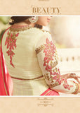 CREAM INDIAN PARTY AND WEDDING ANARKALI GOWN - Asian Party Wear