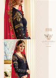 Blue and Pink Designer Wedding Salwar Suit - Asian Party Wear