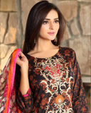 BLACK CHARIZMA SPRING SUMMER LAWN EMBROIDERED READY MADE SUIT - Asian Party Wear