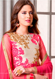 D 101 Pink, Orange & White Varsiddhi Georgette Salwar Kameez - Asian Party Wear