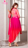 D 101 Pink, Orange & White Varsiddhi Georgette Salwar Kameez - Asian Party Wear