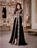 Black Front Slit Frock Indian Designer Evening Dress - Asian Party Wear