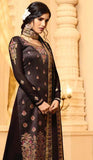 Dark Brown Banarasi Jacquard Indian Designer Party Suit (2 Weeks Delivery) - Asian Party Wear