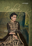 Black Heavy Embroidered Anarkali Gown Indian Party Dress - Asian Party Wear