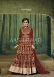 Red Fancy Gown Hot Anarkali Suit - Asian Party Wear