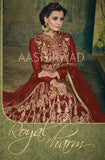 Red Fancy Gown Hot Anarkali Suit - Asian Party Wear