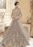 BROWN INDIAN MAXI EVENING WEDDING DRESS - Asian Party Wear