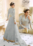 GREY INDIAN MAXI EVENING WEDDING DRESS - Asian Party Wear