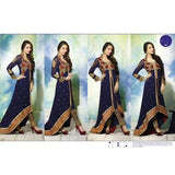 GL3801 Blue GLOSSY MALAIKA ARORA ANARKALI DRESS - Asian Party Wear