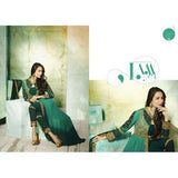 GL3806 Dark Green GLOSSY MALAIKA ARORA ANARKALI DRESS - Asian Party Wear