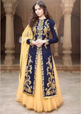 MA1506-B NAVY BLUE MAYA SEMI STITCHED ANARKALI LEHENGA SUIT - Asian Party Wear