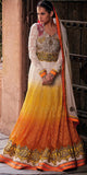 Cream & Yellow Indian Wedding Anarkali Suit Designer Gown - Asian Party Wear