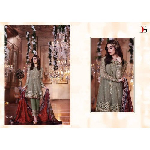 ZBD-1002 GREEN MARIA.B. MBROIDERED PARTY WEAR DRESS - Asian Party Wear