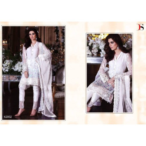 ZBD-1001 WHITE MARIA.B. MBROIDERED PARTY WEAR DRESS - Asian Party Wear