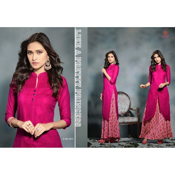 2011 BURGUNDY KAIRA STRAIGHT COTTON READY MADE KURTI - Asian Party Wear