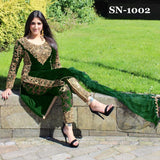 STUNNING NEW FAUX GEORGETTE SEMI STITCHED SALWAR SUIT ( DELIVERY IN 6 WEEKS ) - Asian Party Wear