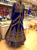 Heavy Indian Velvet Wedding Reception Lehenga - Asian Party Wear