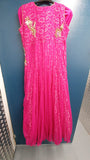 Pink Indian Ethnic Wear Net Gown - Asian Party Wear