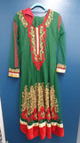 Green Desi Indian Wedding Style Anarkali Gown - Asian Party Wear