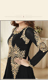 Black Evening Gown Indian Designer Abaya Style Dress - Asian Party Wear