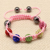 CHILDREN CRYSTAL BALL BRACELET (6 COLOURS, WHITE/PINK/ THREADED) - Asian Party Wear