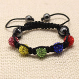 CHILDREN CRYSTAL BALL BRACELET (7 COLOURS, BLACK THREADED) - Asian Party Wear