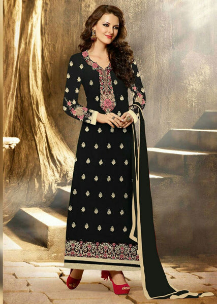 Stunning Black Aarya Party Wear Georgette Salwar Kameez - Asian Party Wear