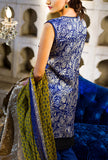 Blue Khaddi Embrodried Suit With Pashmina Dupatta - Asian Party Wear