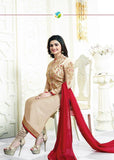 CREAM KASEESH MAHARANI JACKET STYLE PARTY WEAR SUIT - Asian Party Wear