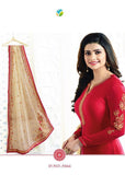 RED KASEESH MAHARANI STRAIGHT CUT PRACHI SUIT - Asian Party Wear