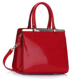 LS00259 - Red Metal Frame Top Grab Tote Bag - Asian Party Wear