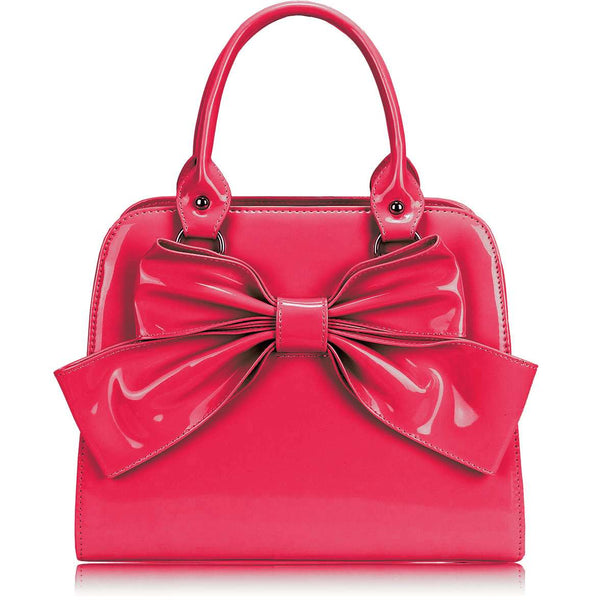 LS005- Pink Patent Bow Tote Bag - Asian Party Wear